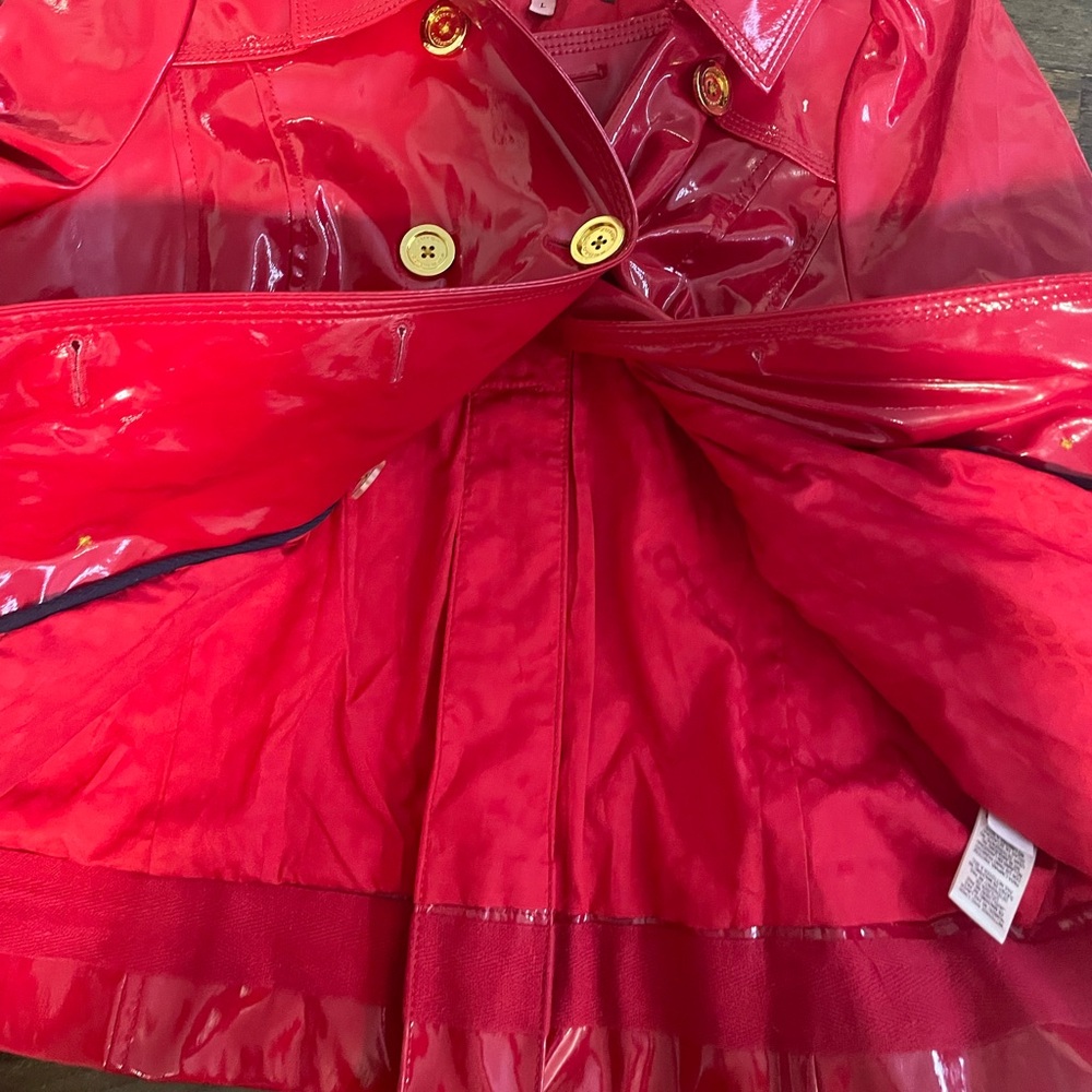 Juicy Couture Red Rain Jacket with Gold Buttons - Picture 11 of 15